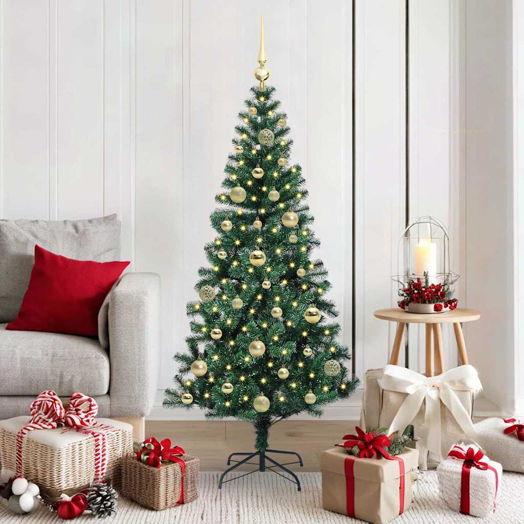Kunstmatig Voorverlicht Kerstboom Groen 150cm PVC en Metaal