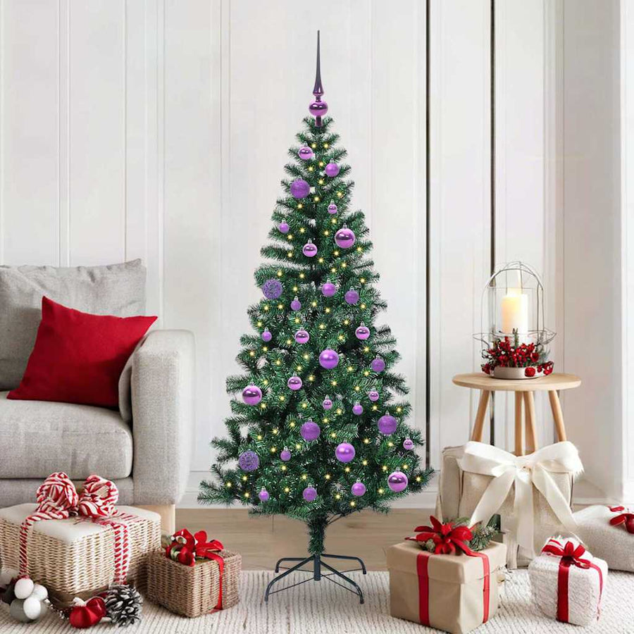 Kunstmatig Voorverlicht Kerstboom Groen 150cm PVC en Metaal
