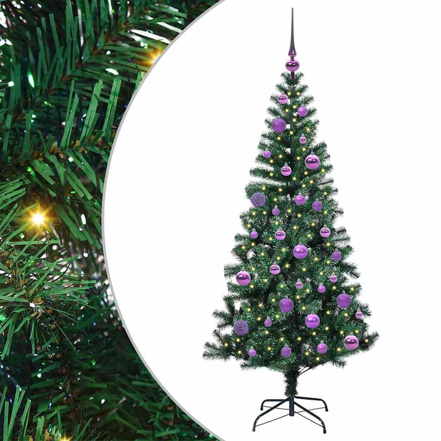 Kunstmatig Voorverlicht Kerstboom Groen 150cm PVC en Metaal