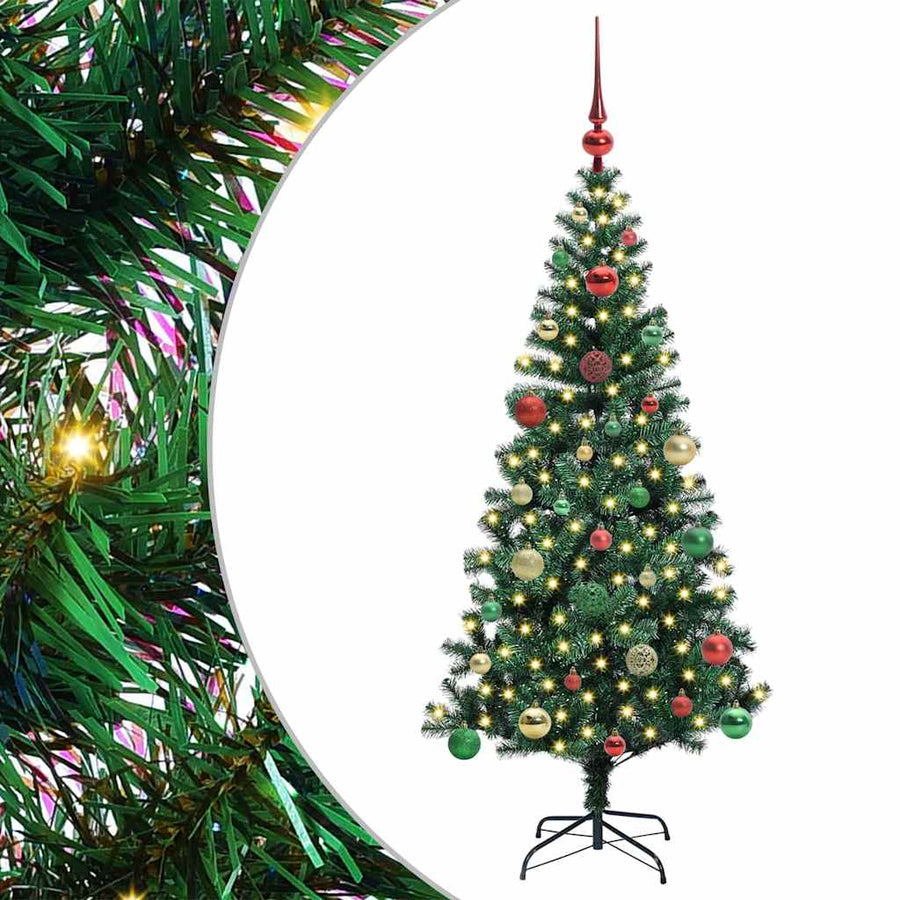 Kunstmatig Voorverlicht Kerstboom Groen 150cm PVC en Metaal