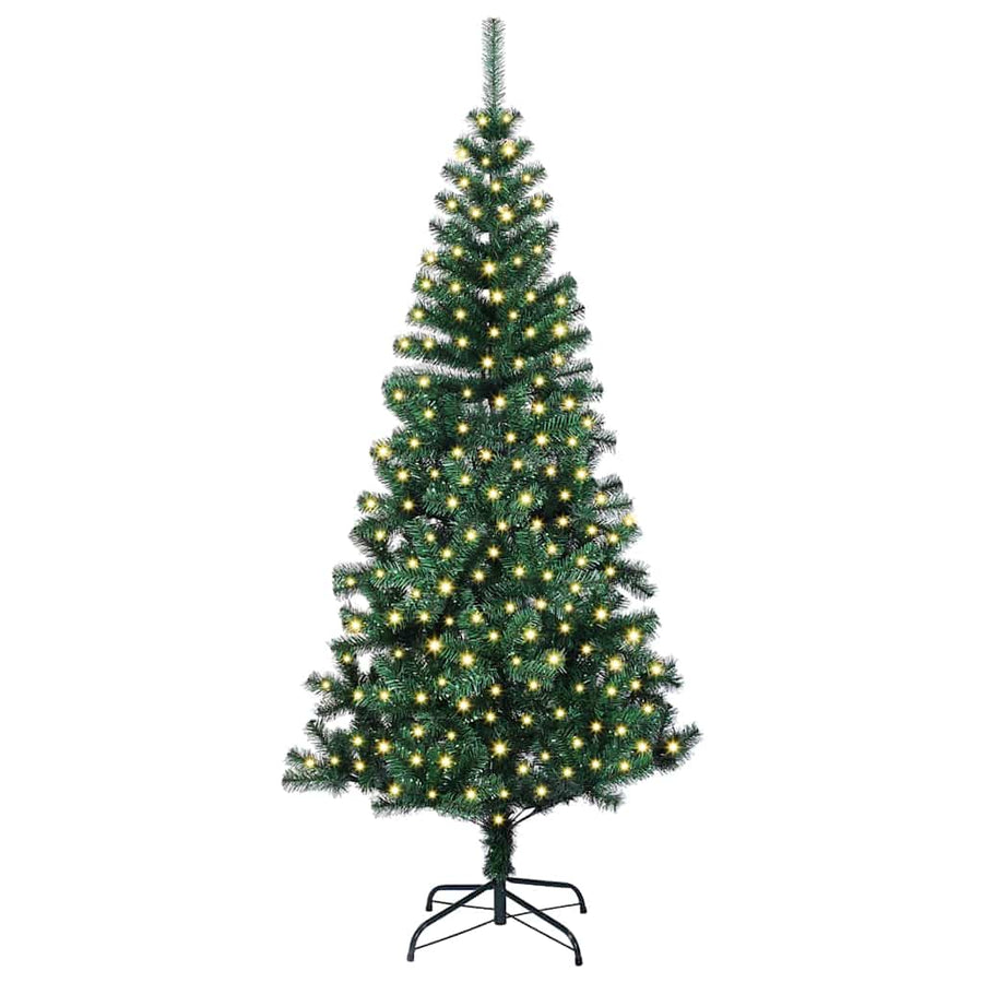 Kunstmatig Voorverlicht Kerstboom Groen 180 cm PVC en Metaal