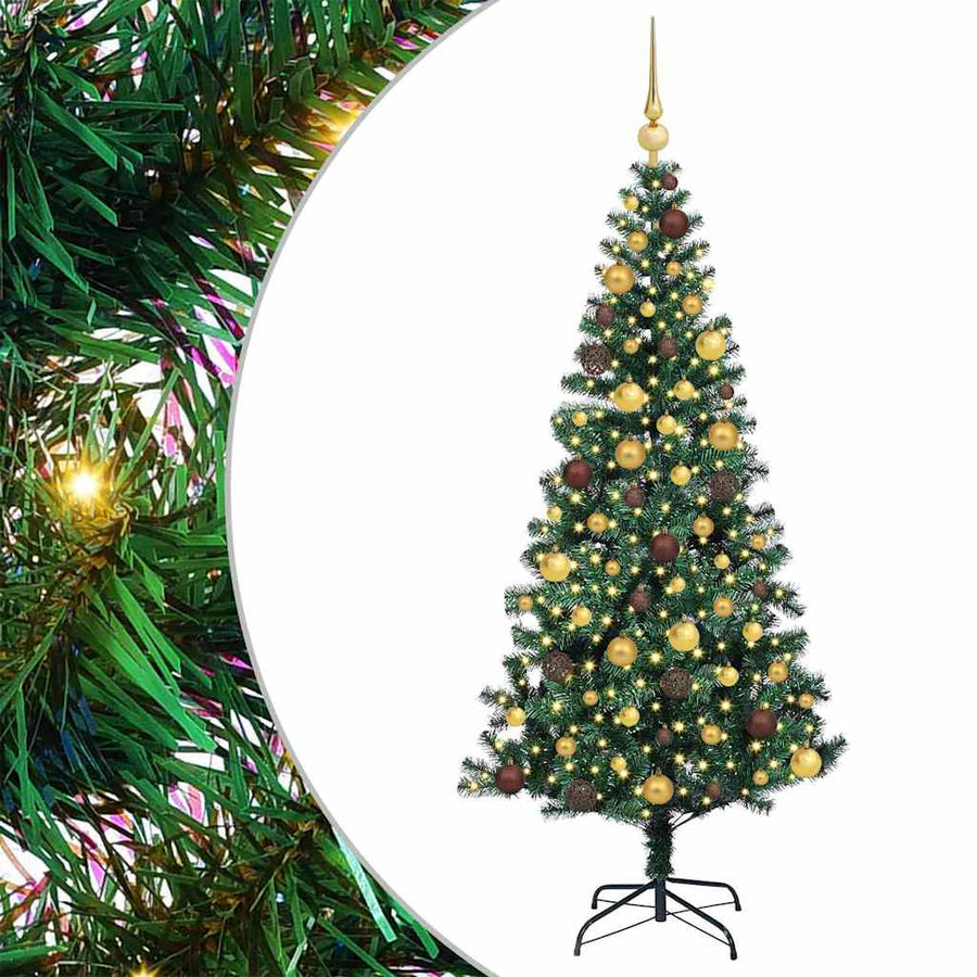 Kunstmatig Voorverlicht Kerstboom Groen 180 cm PVC en Metaal