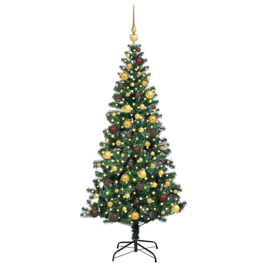 Kunstmatig Voorverlicht Kerstboom Groen 180 cm PVC en Metaal
