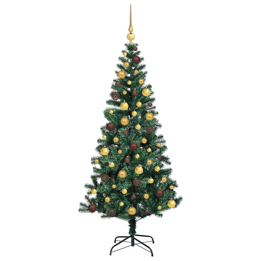 Kunstmatig Voorverlicht Kerstboom Groen 180 cm PVC en Metaal