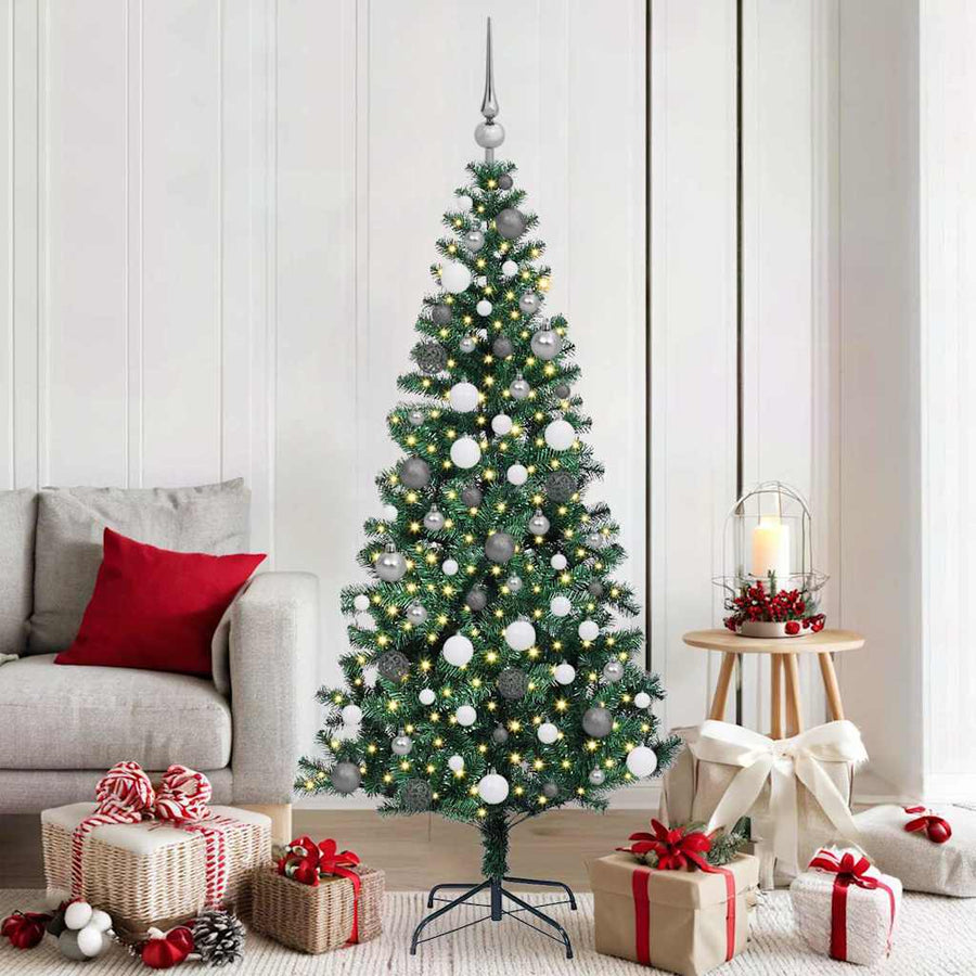 Kunstkerstboom met decoratieve touwlichten Groen 180cm PVC