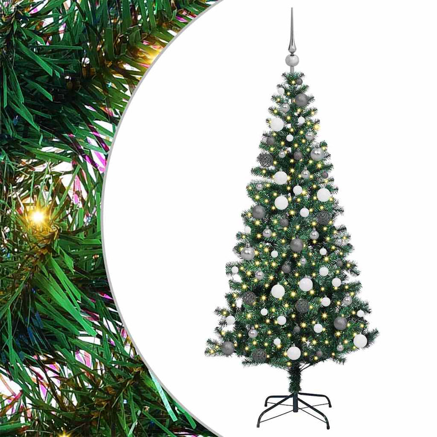 Kunstkerstboom met decoratieve touwlichten Groen 180cm PVC