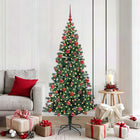 Kunstkerstboom 180 cm groen voorverlicht PVC metaal