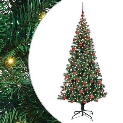 Kunstmatig Voorverlicht Kerstboom Groen 180 cm PVC en Metaal