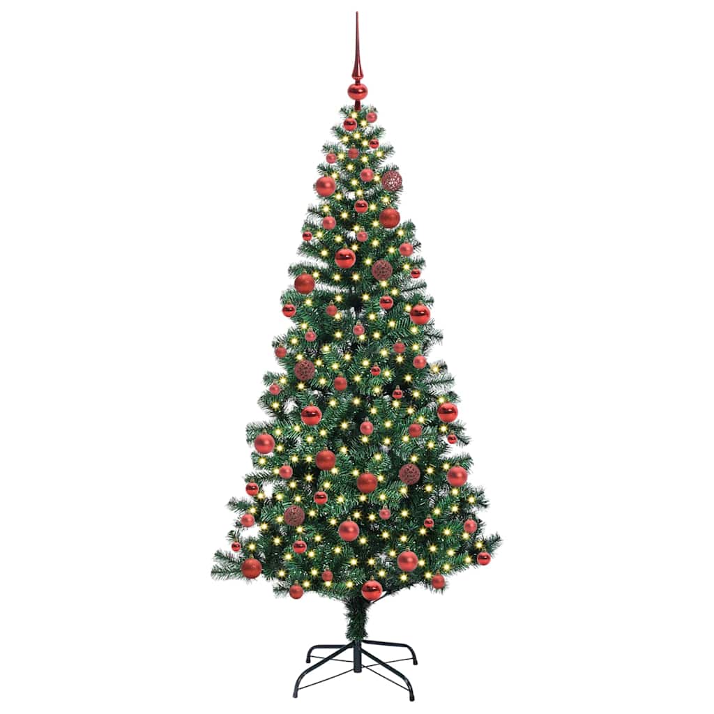Kunstmatig Voorverlicht Kerstboom Groen 180 cm PVC en Metaal
