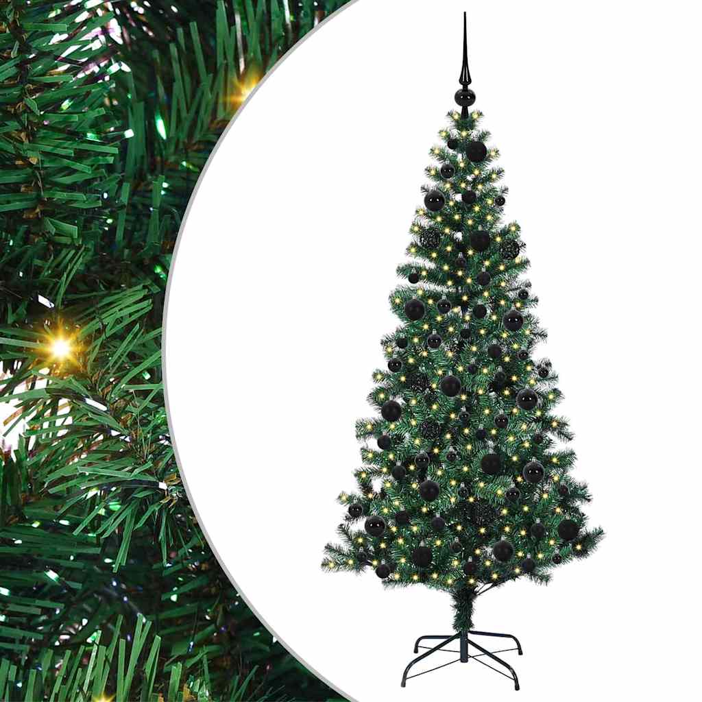 Kunstmatig Voorverlicht Kerstboom Groen 180 cm PVC en Metaal