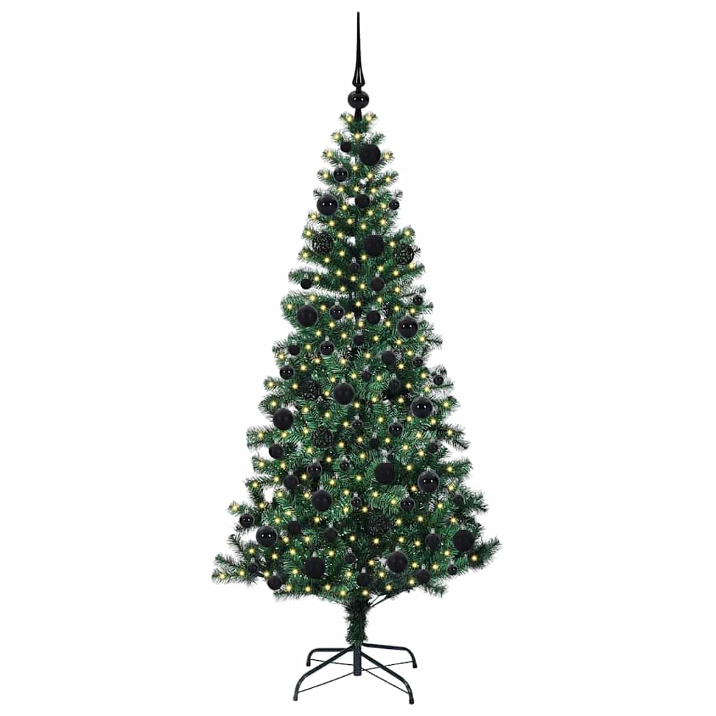 Kunstmatig Voorverlicht Kerstboom Groen 180 cm PVC en Metaal