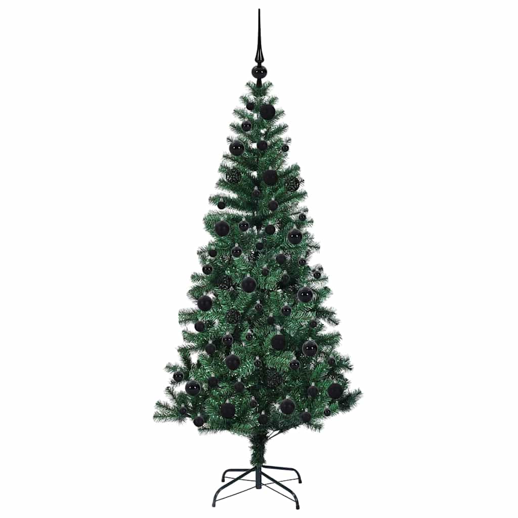 Kunstmatig Voorverlicht Kerstboom Groen 180 cm PVC en Metaal