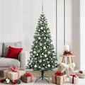 Kunstmatig Voorverlicht Kerstboom Groen 180 cm PVC en Metaal