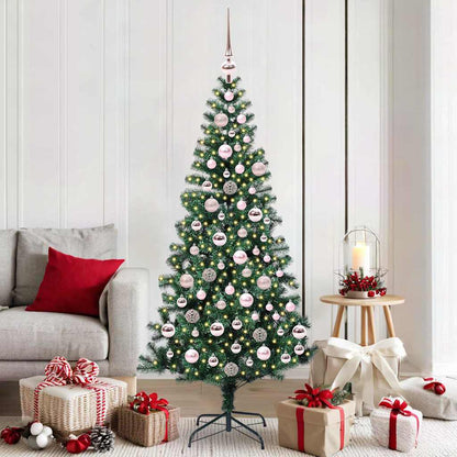 Kunstmatig Voorverlicht Kerstboom Groen 180 cm PVC en Metaal