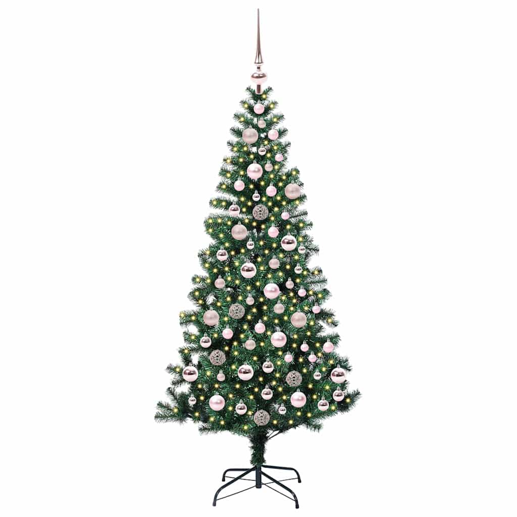 Kunstmatig Voorverlicht Kerstboom Groen 180 cm PVC en Metaal