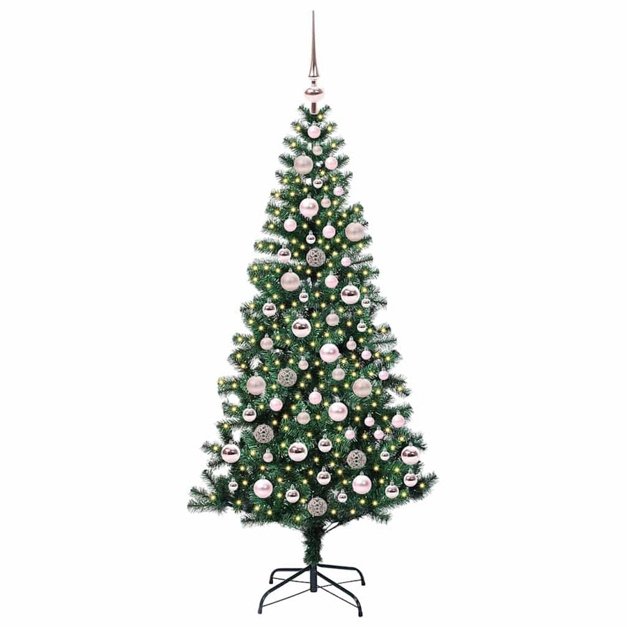 Kunstmatig Voorverlicht Kerstboom Groen 180 cm PVC en Metaal
