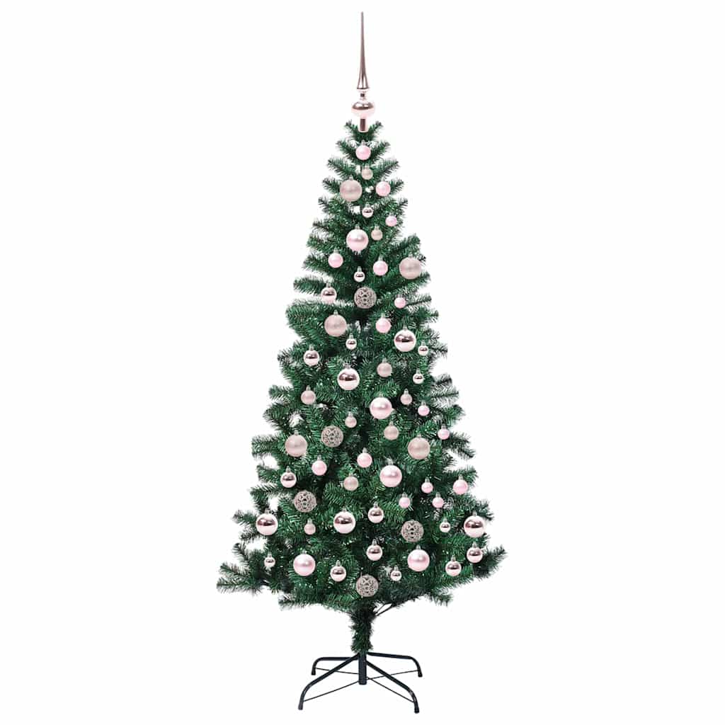 Kunstmatig Voorverlicht Kerstboom Groen 180 cm PVC en Metaal