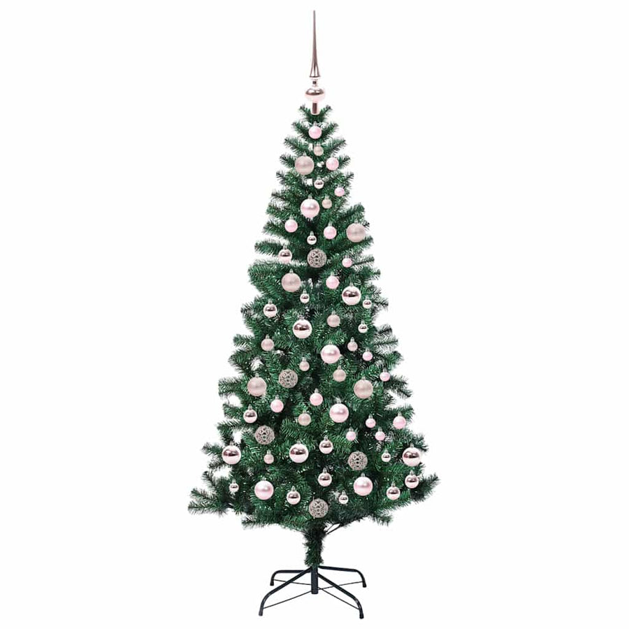 Kunstmatig Voorverlicht Kerstboom Groen 180 cm PVC en Metaal