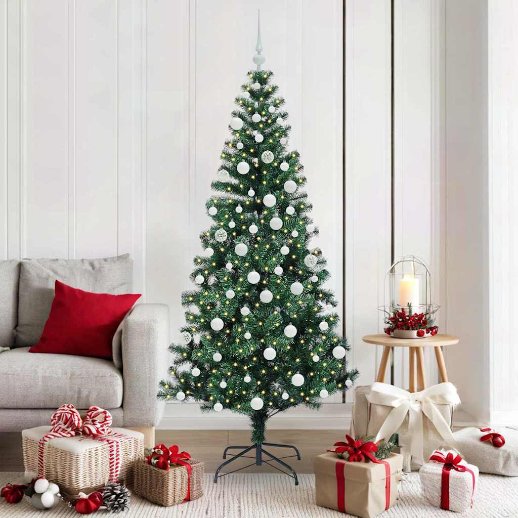Kunstmatig Voorverlicht Kerstboom Groen 180 cm PVC en Metaal