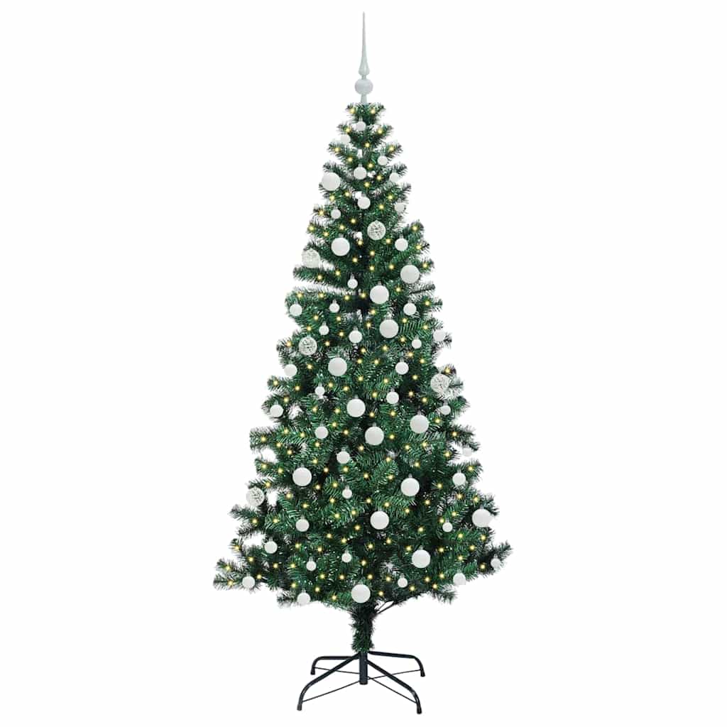 Kunstmatig Voorverlicht Kerstboom Groen 180 cm PVC en Metaal
