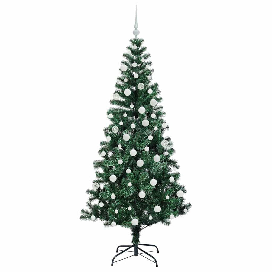 Kunstmatig Voorverlicht Kerstboom Groen 180 cm PVC en Metaal