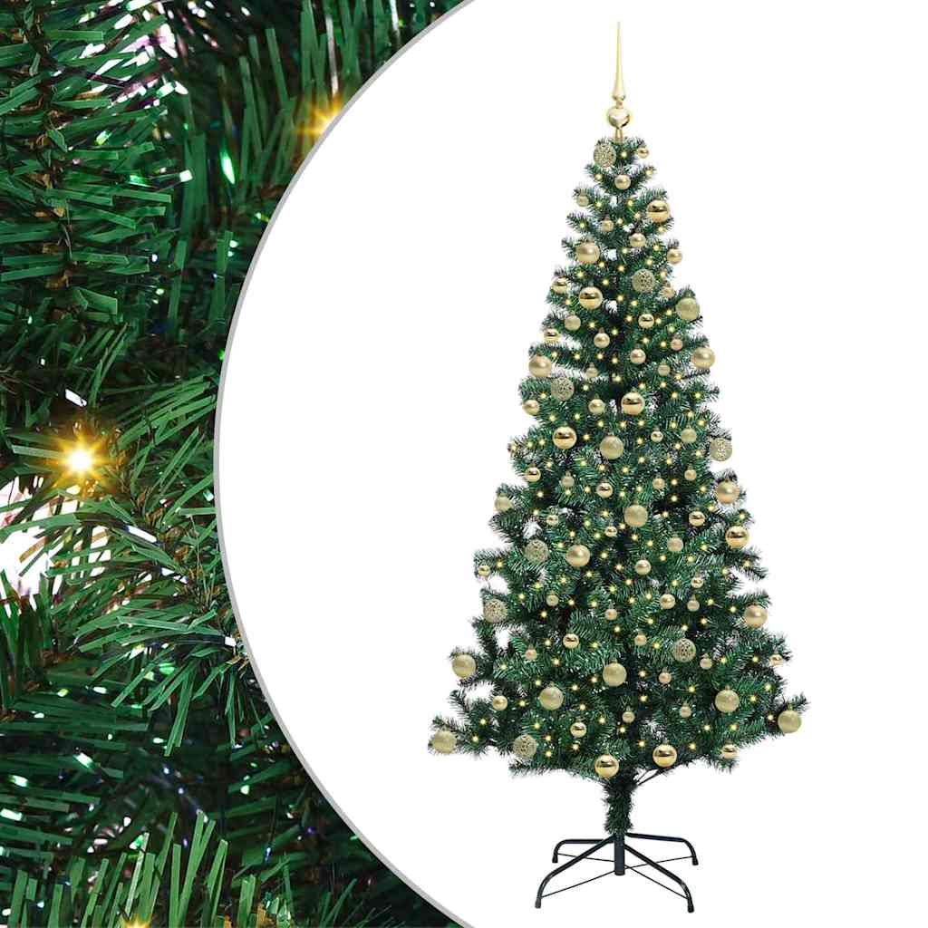 Kunstmatig Voorverlicht Kerstboom Groen 180 cm PVC en Metaal