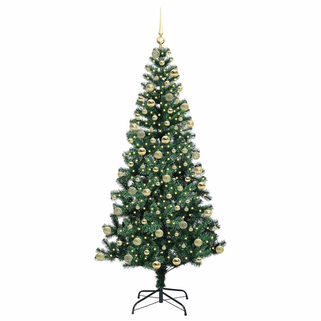 Kunstmatig Voorverlicht Kerstboom Groen 180 cm PVC en Metaal