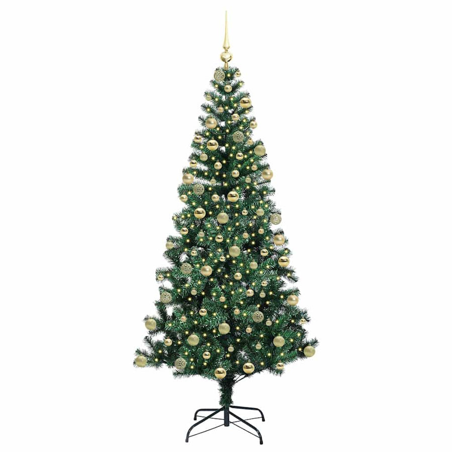 Kunstmatig Voorverlicht Kerstboom Groen 180 cm PVC en Metaal