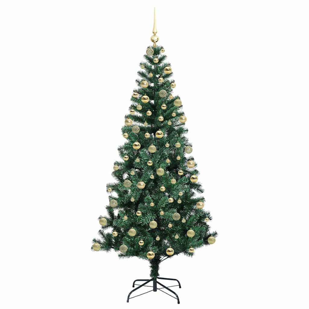 Kunstmatig Voorverlicht Kerstboom Groen 180 cm PVC en Metaal
