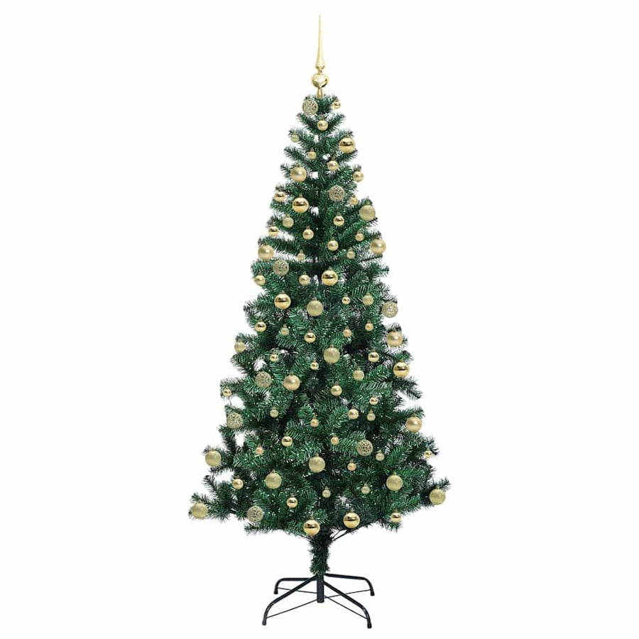 Kunstmatig Voorverlicht Kerstboom Groen 180 cm PVC en Metaal