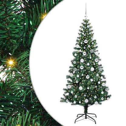 Kunstmatig Voorverlicht Kerstboom Groen 180 cm PVC en Metaal