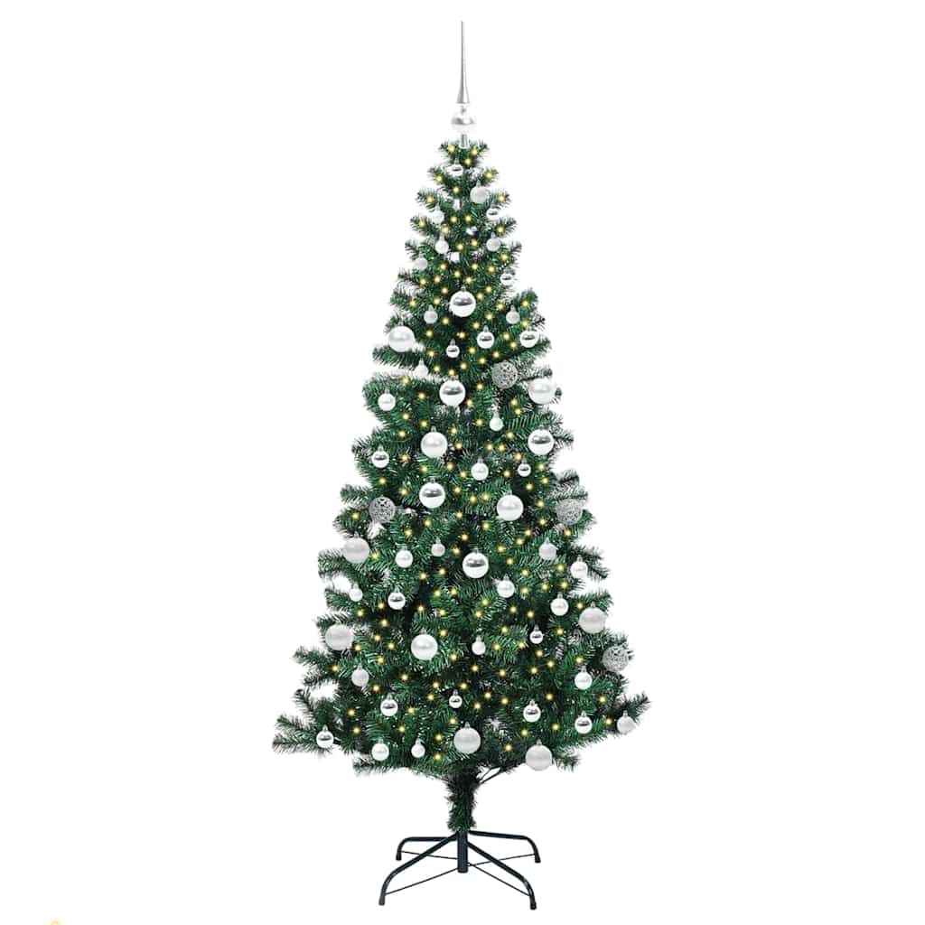 Kunstmatig Voorverlicht Kerstboom Groen 180 cm PVC en Metaal