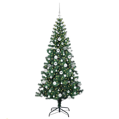 Kunstmatig Voorverlicht Kerstboom Groen 180 cm PVC en Metaal