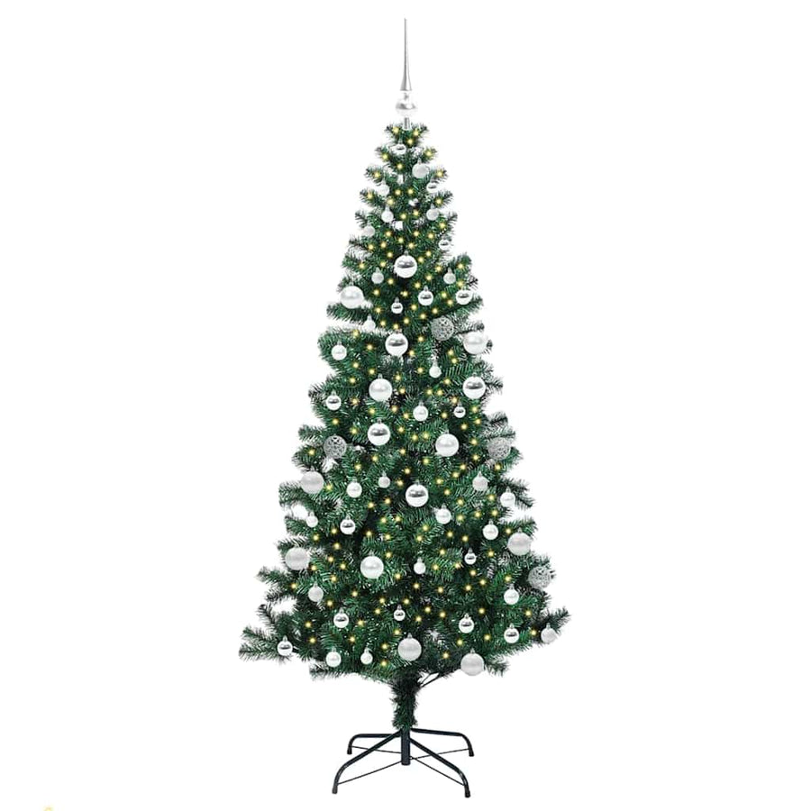 Kunstmatig Voorverlicht Kerstboom Groen 180 cm PVC en Metaal