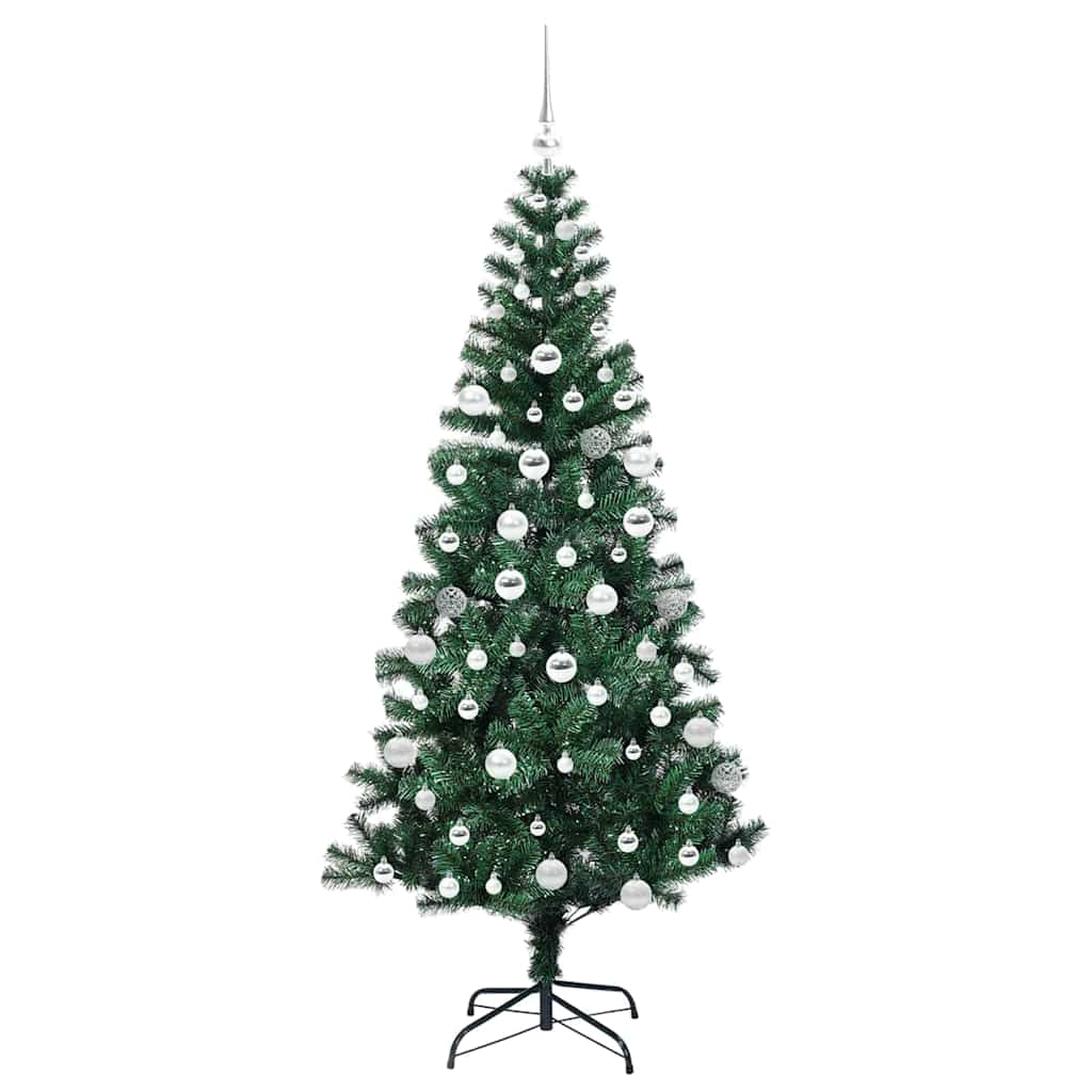 Kunstmatig Voorverlicht Kerstboom Groen 180 cm PVC en Metaal
