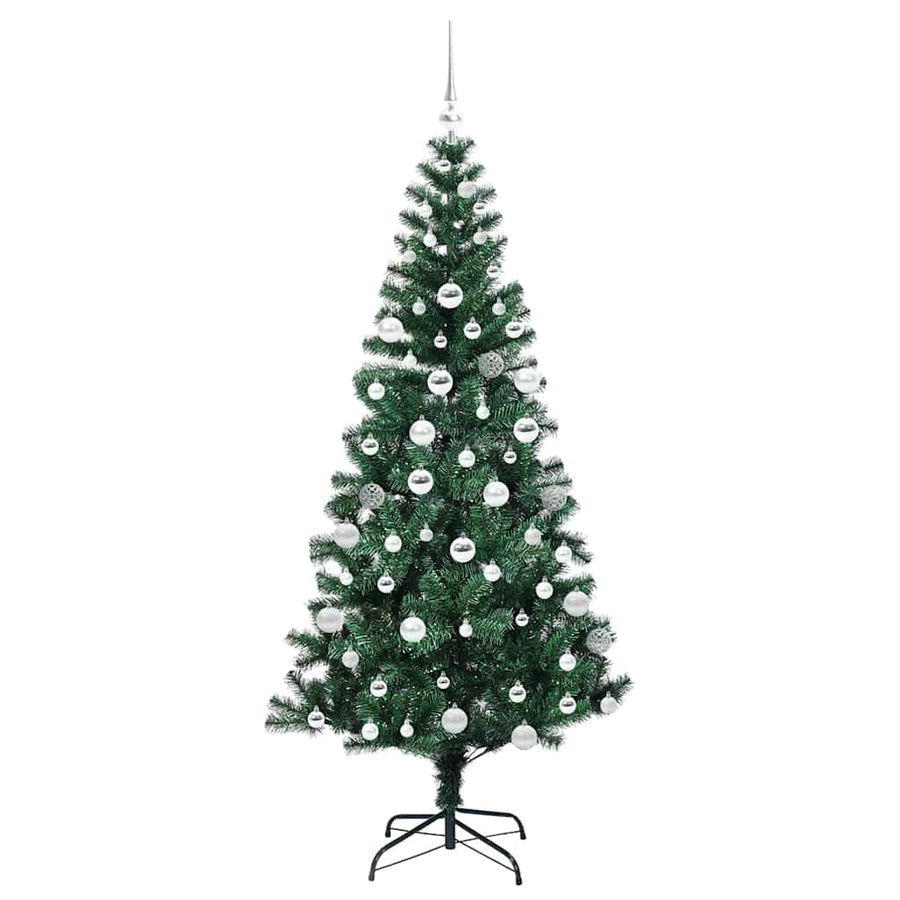 Kunstmatig Voorverlicht Kerstboom Groen 180 cm PVC en Metaal