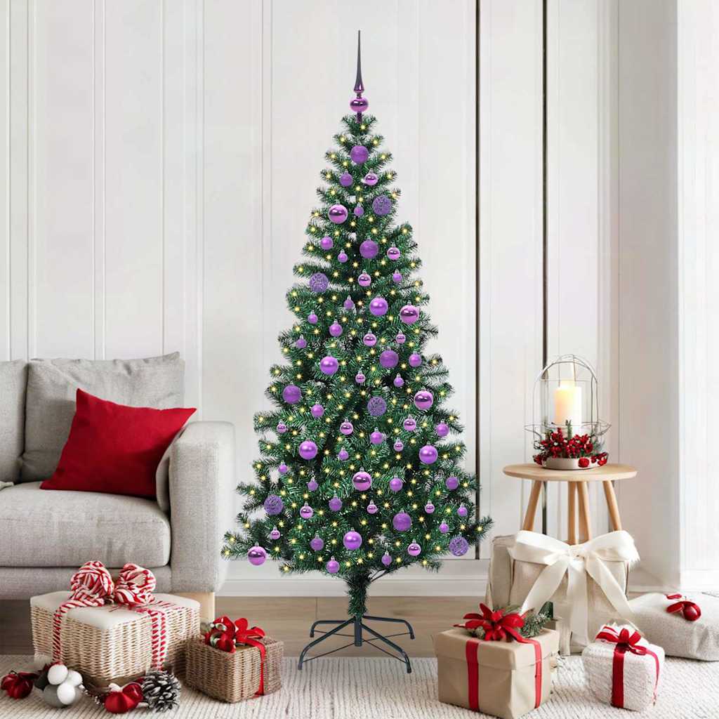 Kunstmatig Voorverlicht Kerstboom Groen 180 cm PVC en Metaal