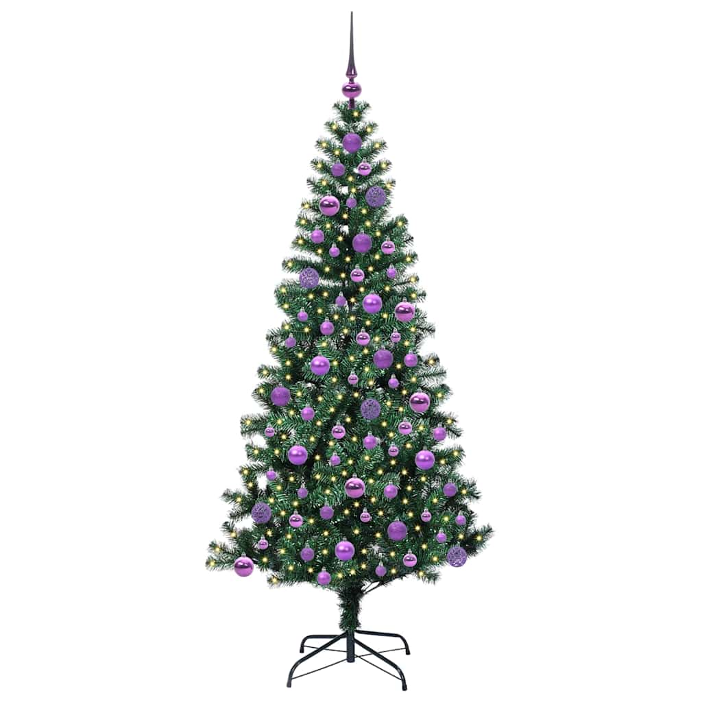 Kunstmatig Voorverlicht Kerstboom Groen 180 cm PVC en Metaal