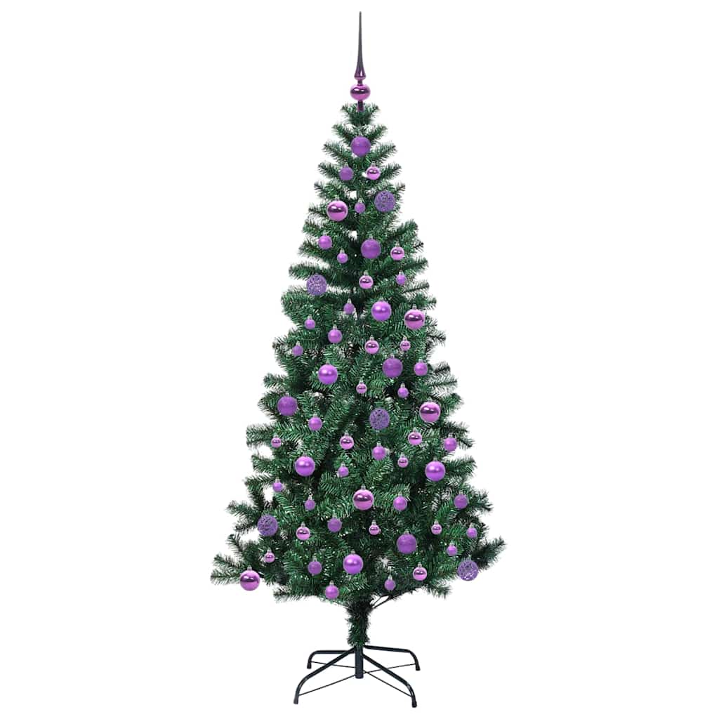 Kunstmatig Voorverlicht Kerstboom Groen 180 cm PVC en Metaal