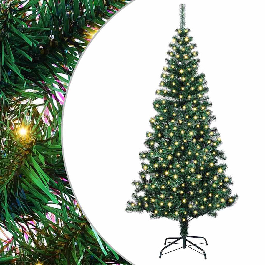 Kunstmatig Voorverlicht Kerstboom Groen 210 cm PVC en Metaal