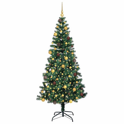Kunstmatig Voorverlicht Kerstboom Groen 210 cm PVC en Metaal