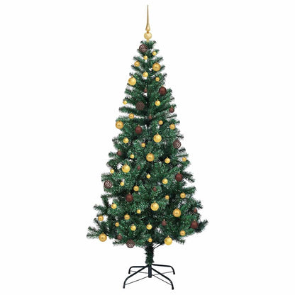 Kunstmatig Voorverlicht Kerstboom Groen 210 cm PVC en Metaal