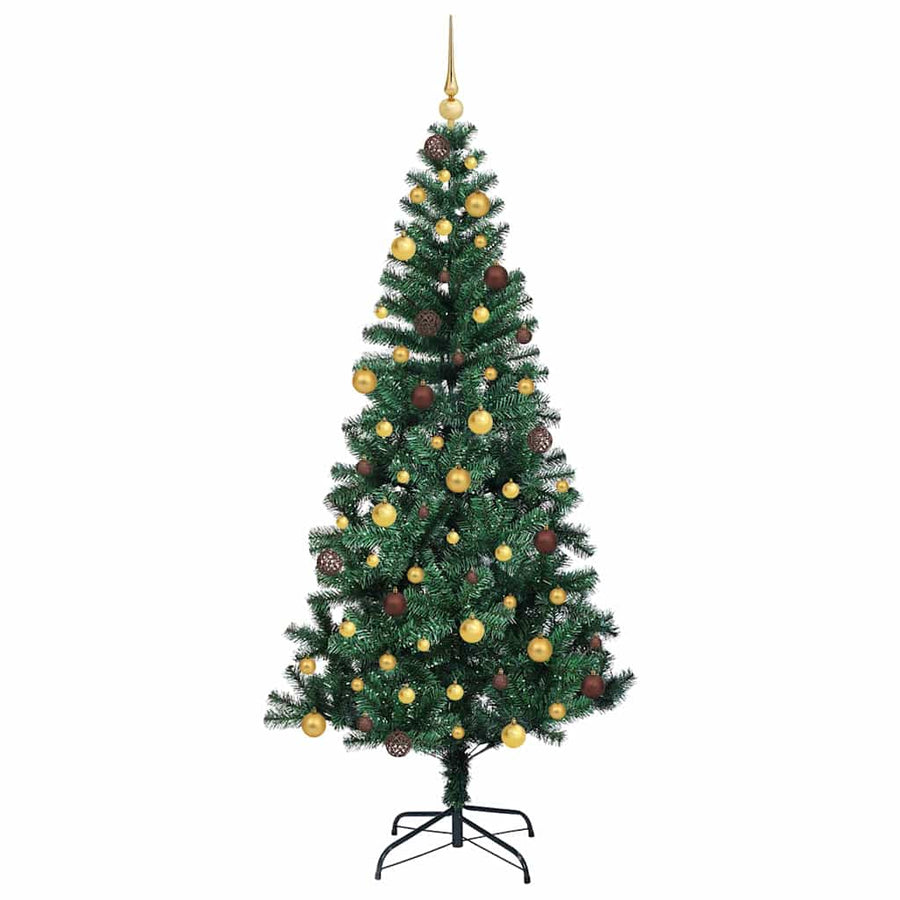 Kunstmatig Voorverlicht Kerstboom Groen 210 cm PVC en Metaal