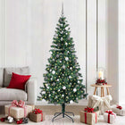 Artificial Pre-Lit Christmas Tree Green 210 cm PVC and Metal