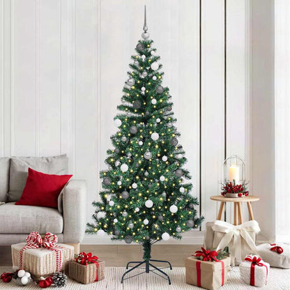 Kunstkerstboom met decoratieve touwlichten Groen 210cm PVC