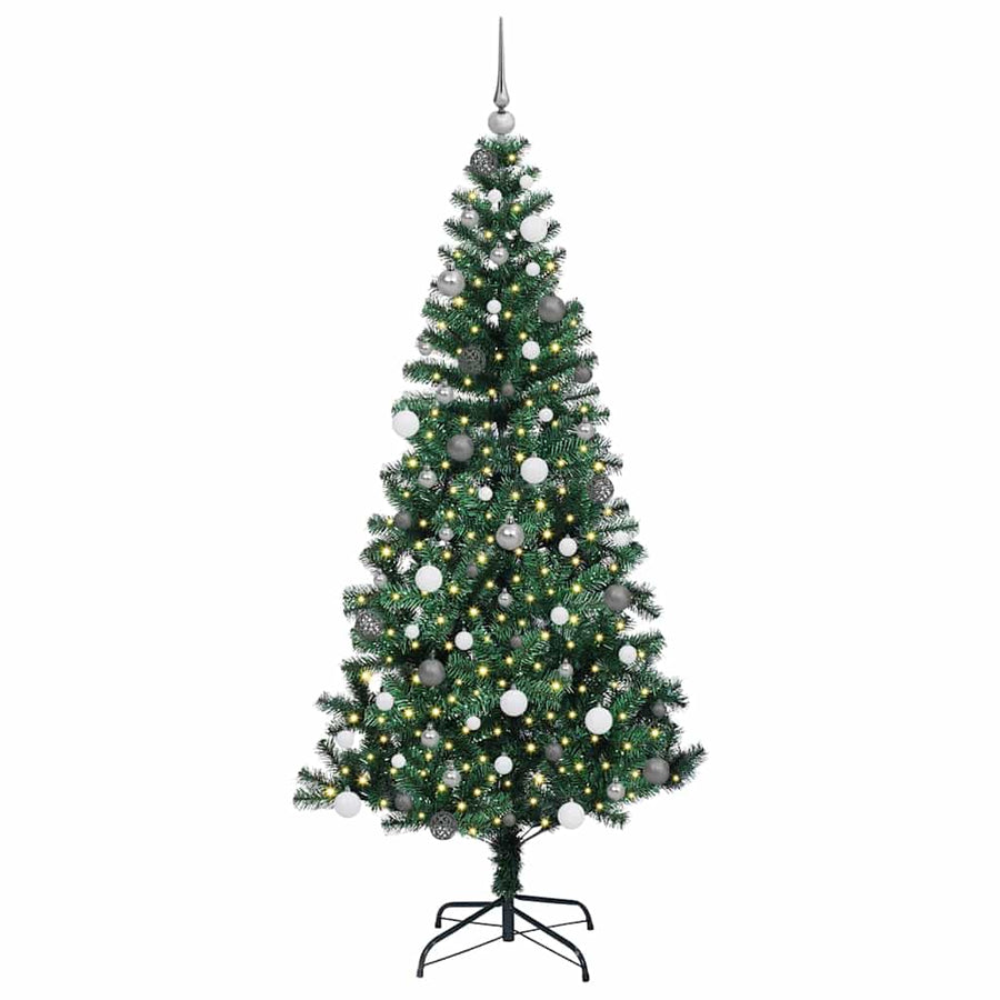 Kunstkerstboom met decoratieve touwlichten Groen 210cm PVC