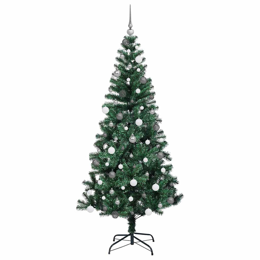 Kunstkerstboom met decoratieve touwlichten Groen 210cm PVC