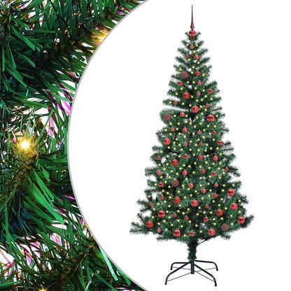 Kunstmatig Voorverlicht Kerstboom Groen 210 cm PVC en Metaal