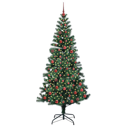 Kunstmatig Voorverlicht Kerstboom Groen 210 cm PVC en Metaal