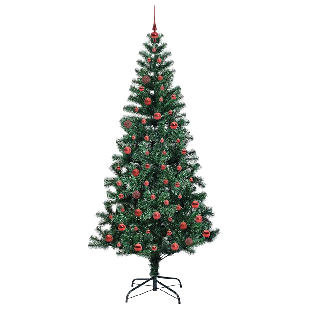 Kunstmatig Voorverlicht Kerstboom Groen 210 cm PVC en Metaal